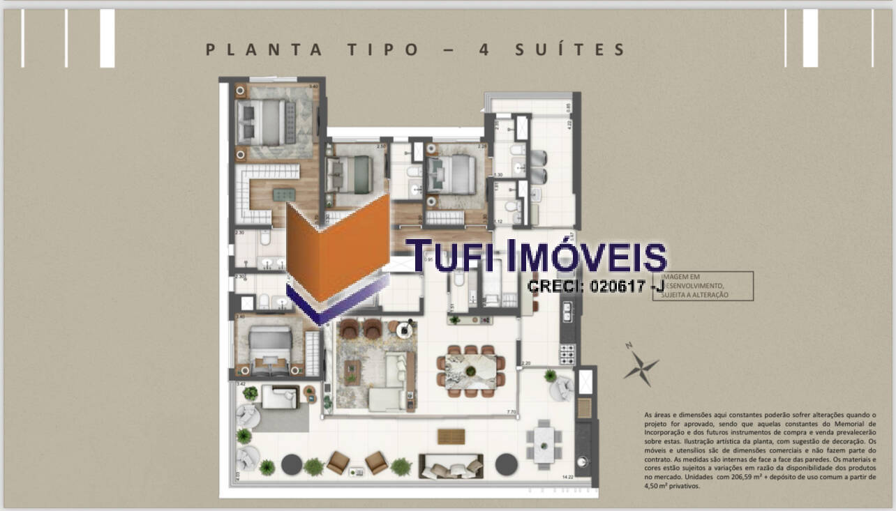 Apartamento à venda com 4 quartos, 211m² - Foto 15