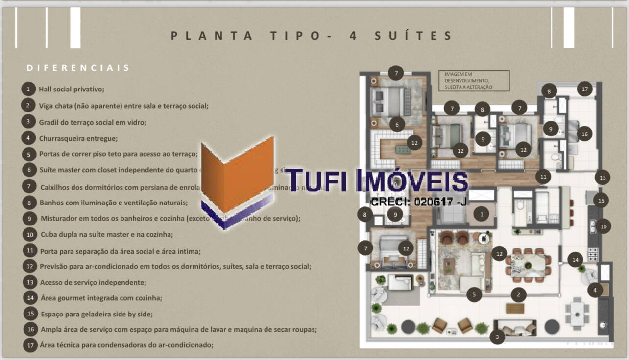 Apartamento à venda com 4 quartos, 211m² - Foto 16
